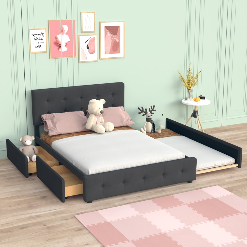 Totton Kids Queen Standard with Trundle with Drawers