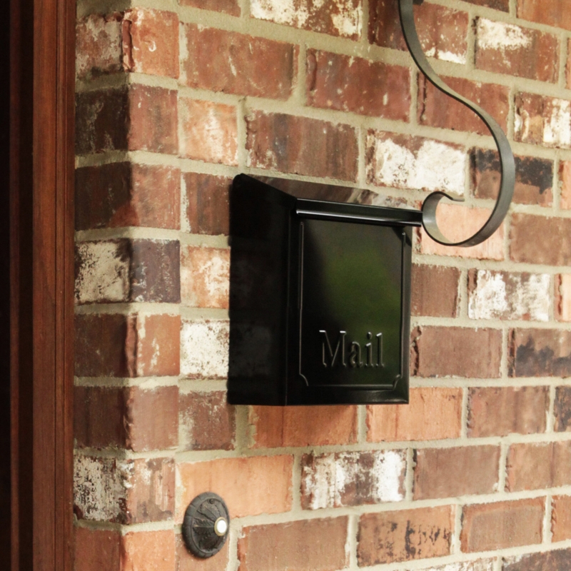 Townhouse Small Vertical Locking Steel Black Wall Mounted Mailbox