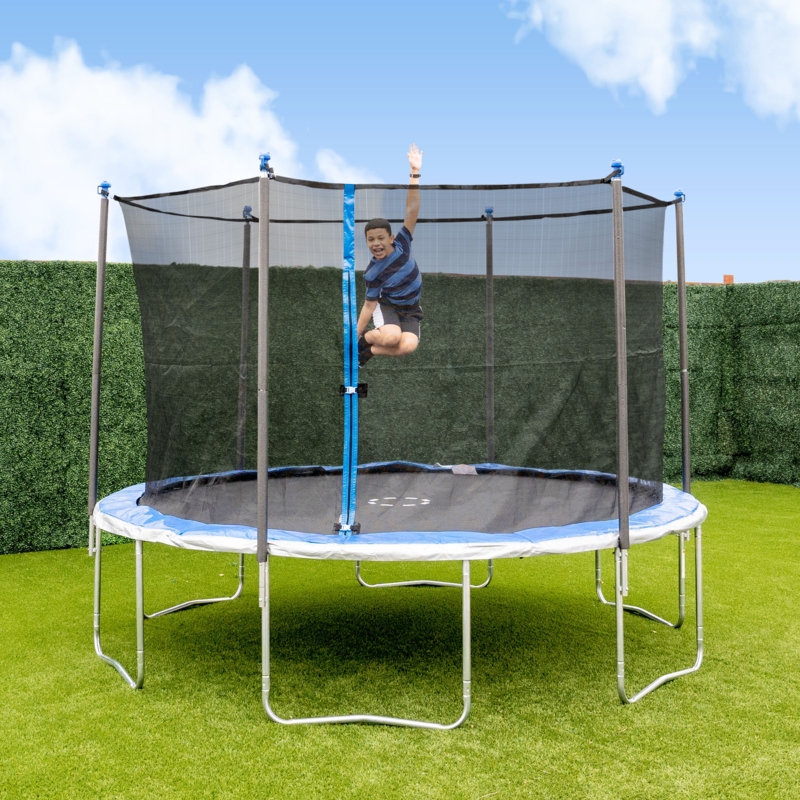Trujump 12' Round Trampoline with Safety Enclosure & with Lifetime Warranty on Jump Mat