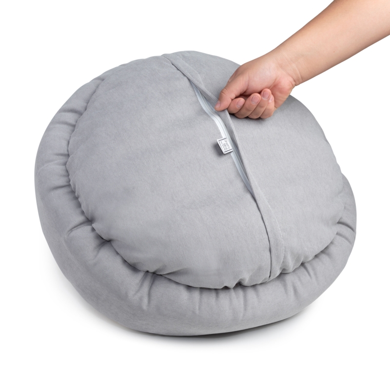 Tucker Murphy Pet Corduroy Velvet And Natural Sherpa Round With Attached Hoodie Blanket, Dog Bed