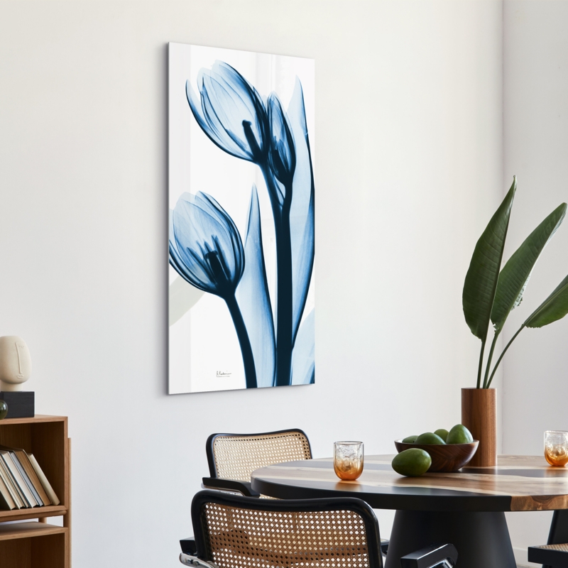 Two Blue Tulips On Glass by Albert Koetsier Print