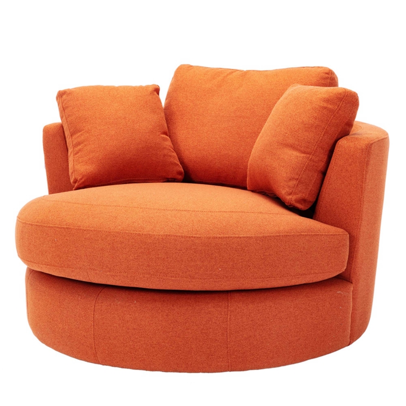 Upholstered Swivel Barrel Chair
