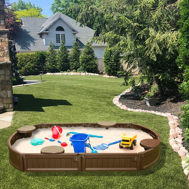 Vandue Corporation 72'' x 8.25'' Plastic Round Sandbox with Cover