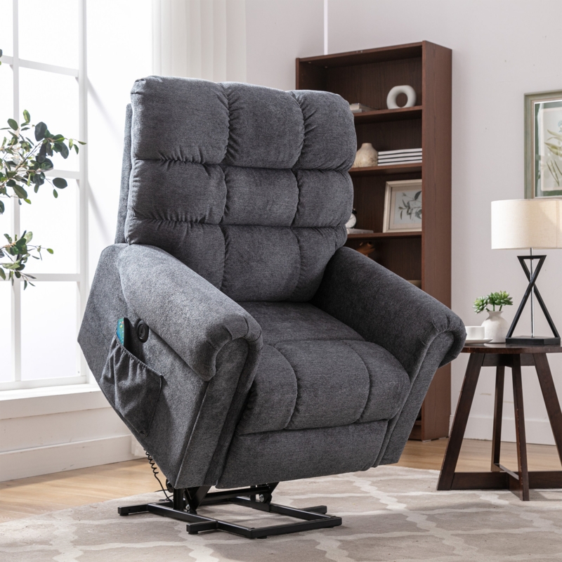 Vayun 41'' Oversized Power Lift Chair - Heated Massage Electric Recliner with USB and Pocket