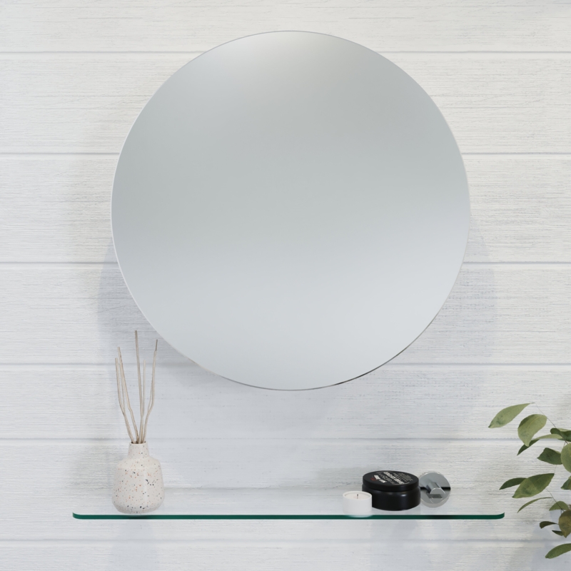 Veedersburg 19.7'' W 19.7'' H Surface Frameless Medicine Cabinet with Mirror and 1 Fixed Shelf