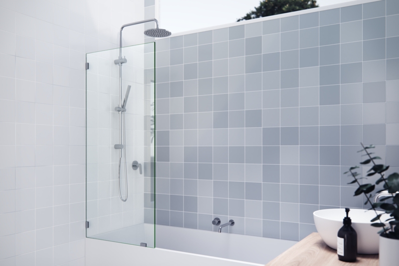 Vela 28.5 in. x 58.25 in. Frameless Single Fixed Bath Panel