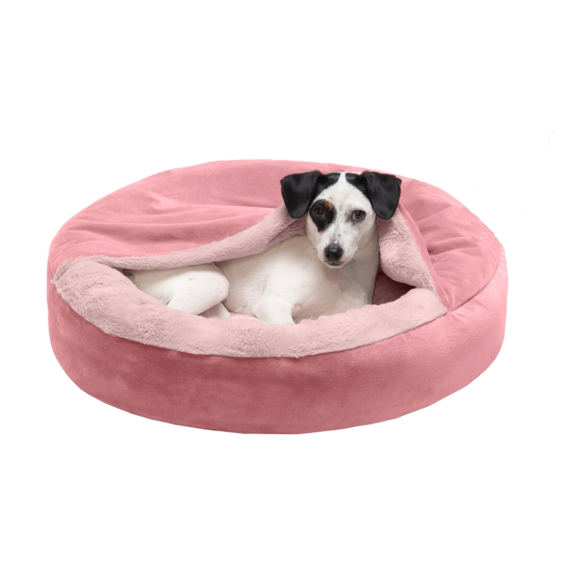 Velvet & Wave Faux Fur Hooded Donut Bed