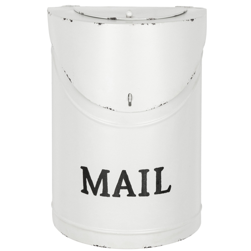 Vintage White Wall Mounted Mailbox