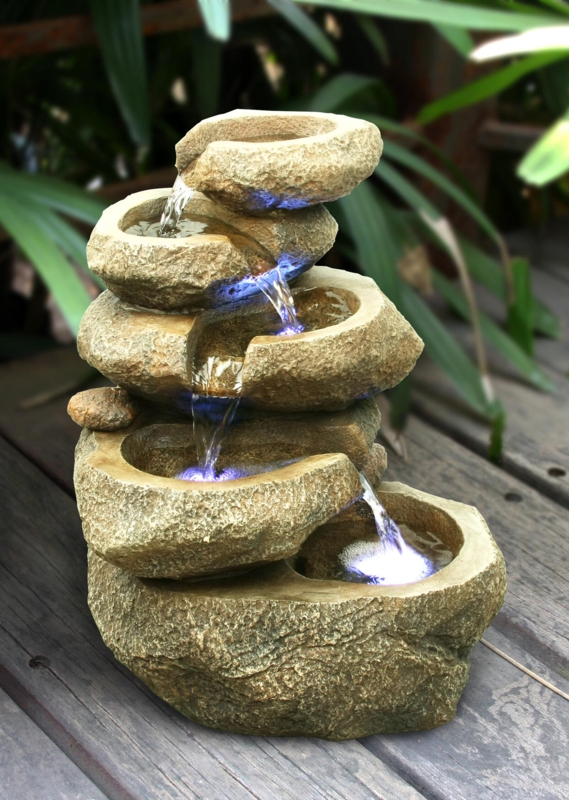 Weather Resistant Floor Fountain with Light