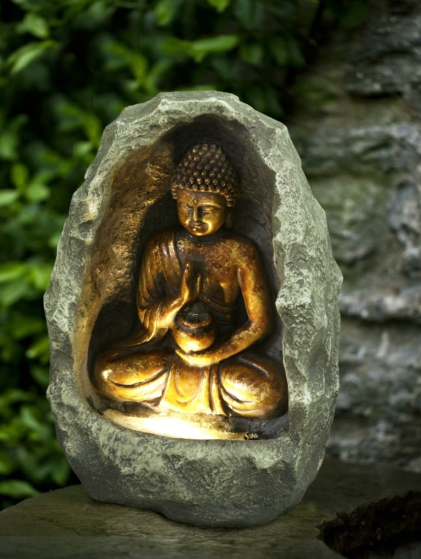 Weather Resistant Tabletop Fountain with Light