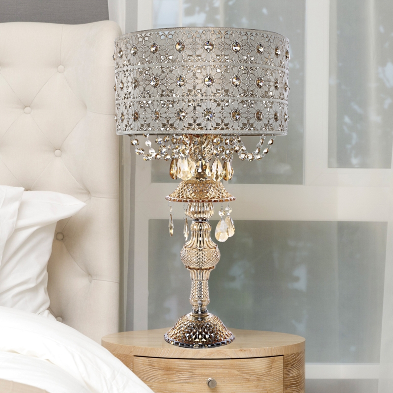 Wedgeworth 24" Champagne Jeweled Bedside Lamp