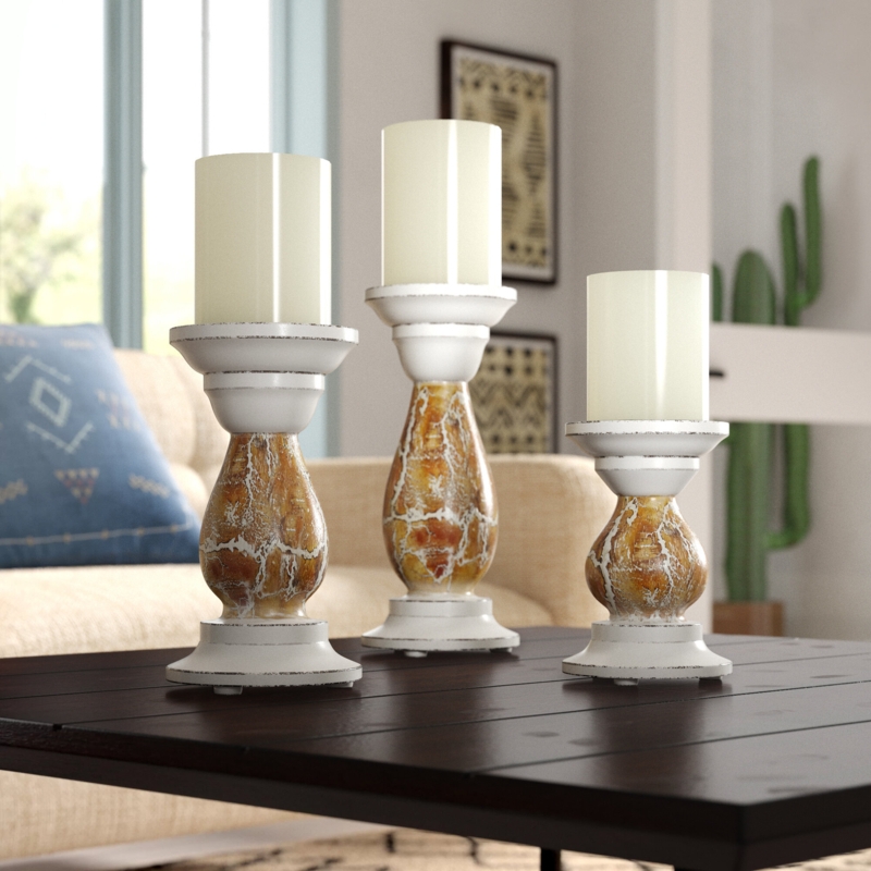 Wood Tabletop Candlestick