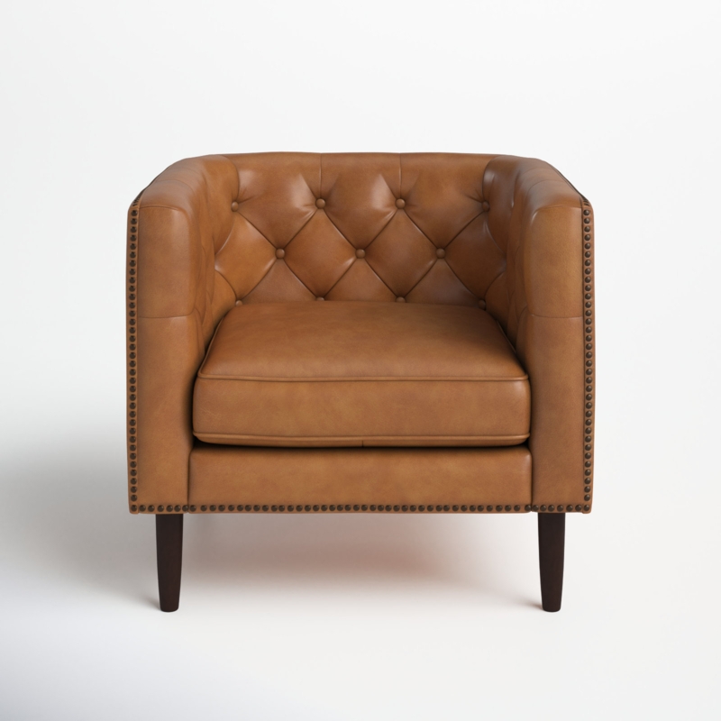 Woodford Leather Barrel Chair