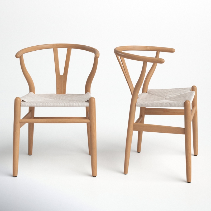 Wyn Solid Wood Weave Dining Chair (Set of 2)
