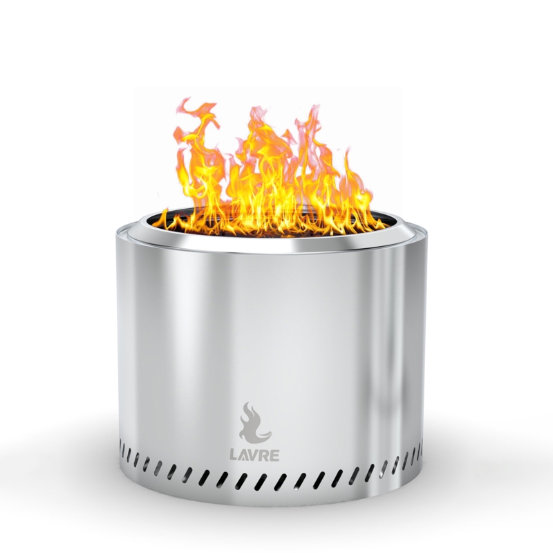 15.3" / 19.5" Stainless Steel Smokeless Fire Pit with Bag, Portable Low Smoke Wood Burning Fire Pit