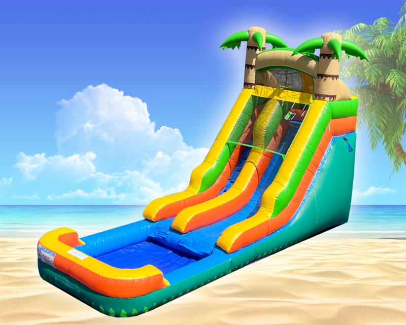 16' H x 25' L Inflatable Tropical Water Slide and Air Blower