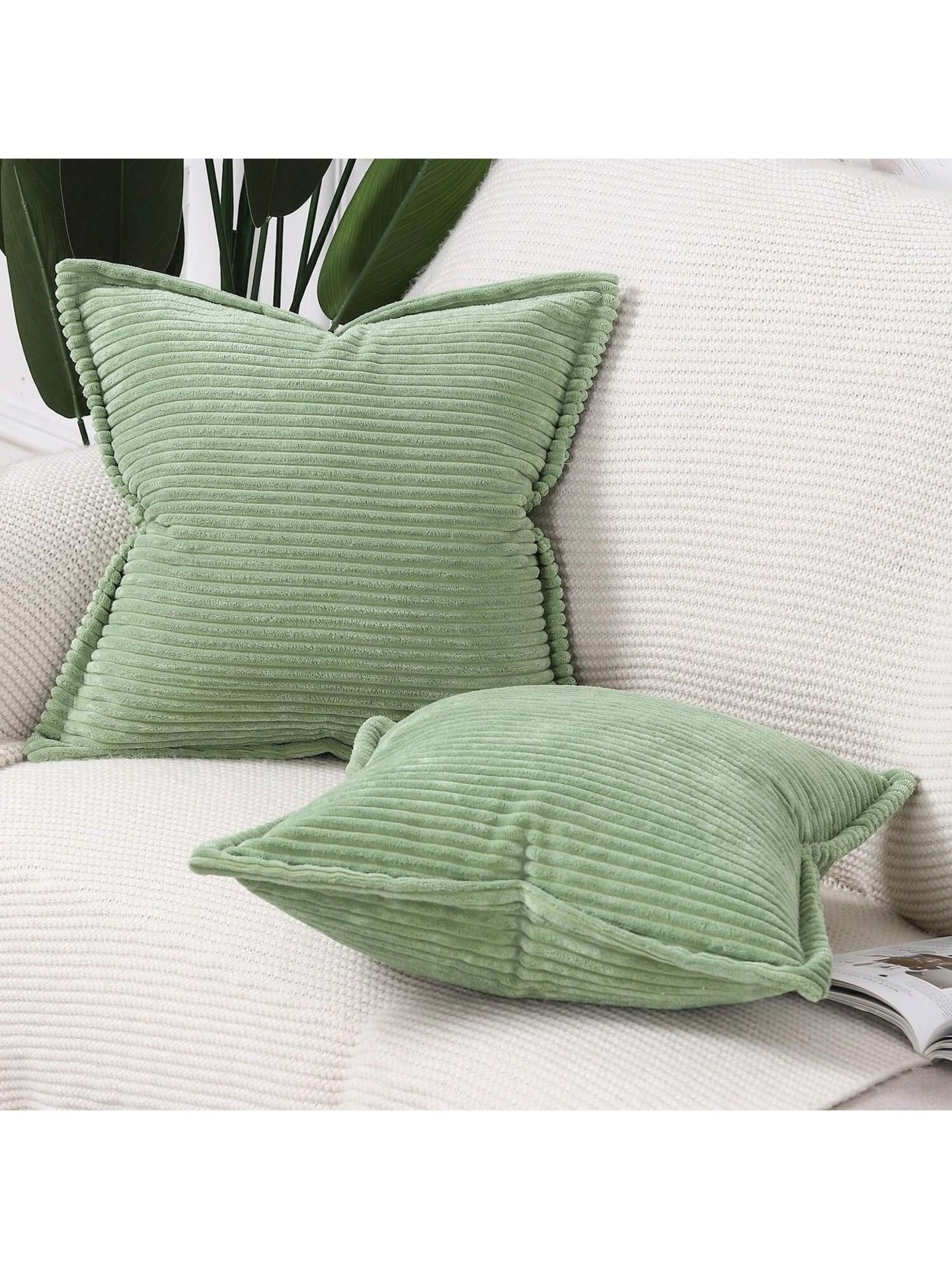 1pc Corduroy Small Fringe Pillow Cover (Pillow Core Not Included) For Room, Bedroom, Car,  Cushion Cover