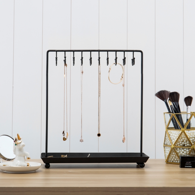 20-Hooks Jewelry Organizer With Tray