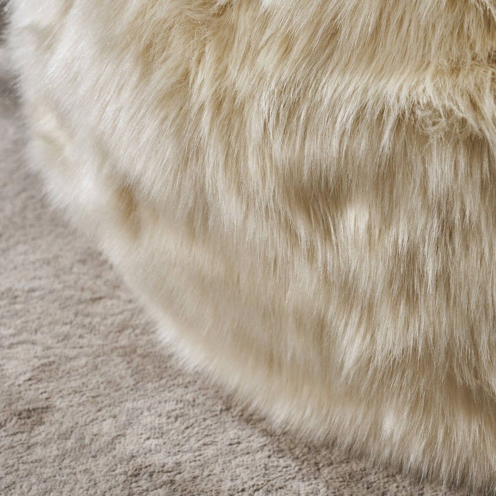 3" Leeson Faux Fur Bean Bag Taupe - Christopher Knight Home