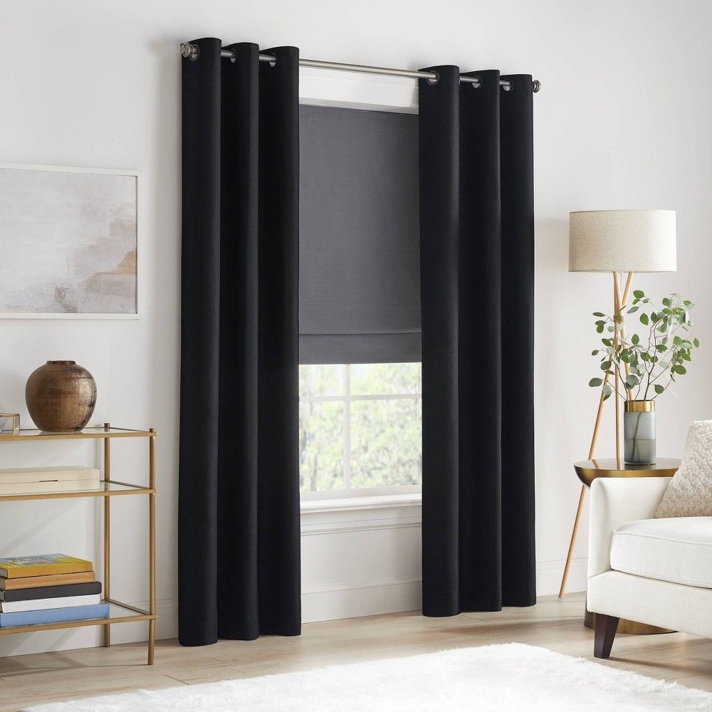 35"x64" Dillan 100% Total Blackout Cordless Roman Blind and Shade Gray - Eclipse