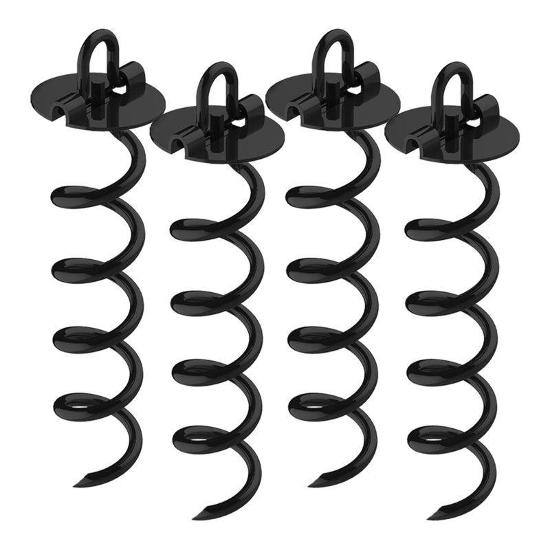 4 Piece Spiral Stakes Heavy Duty Anchor Kit Tent