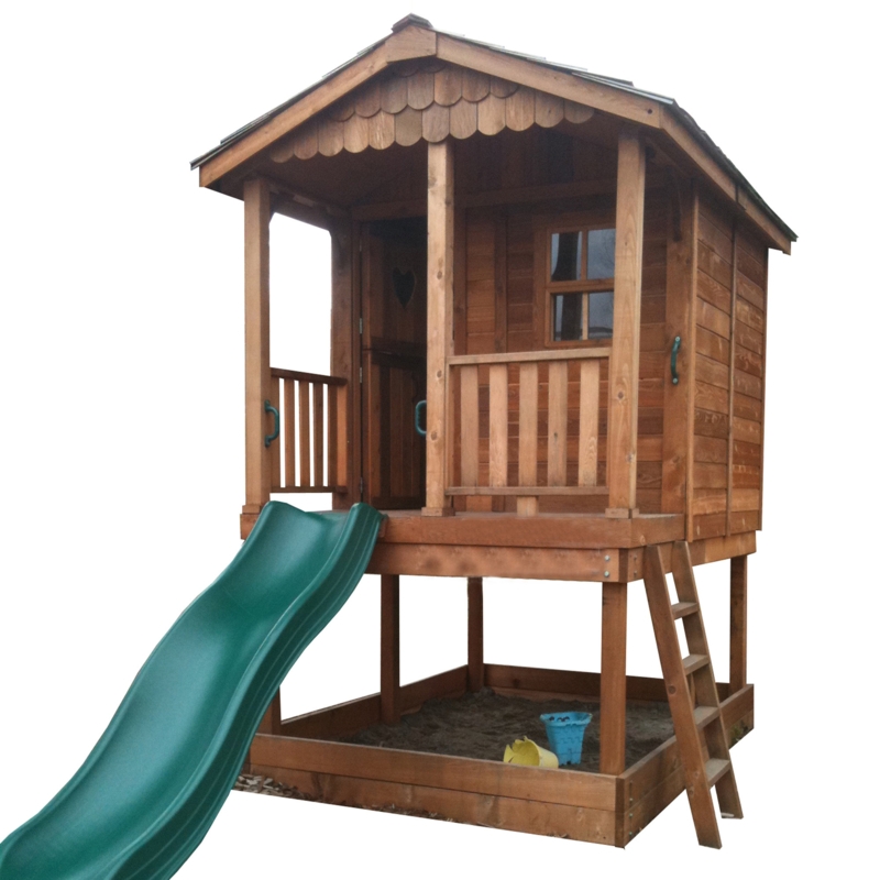6 ft. W x 9 ft. D Sunflower Cedar Wood Playhouse with Sandbox