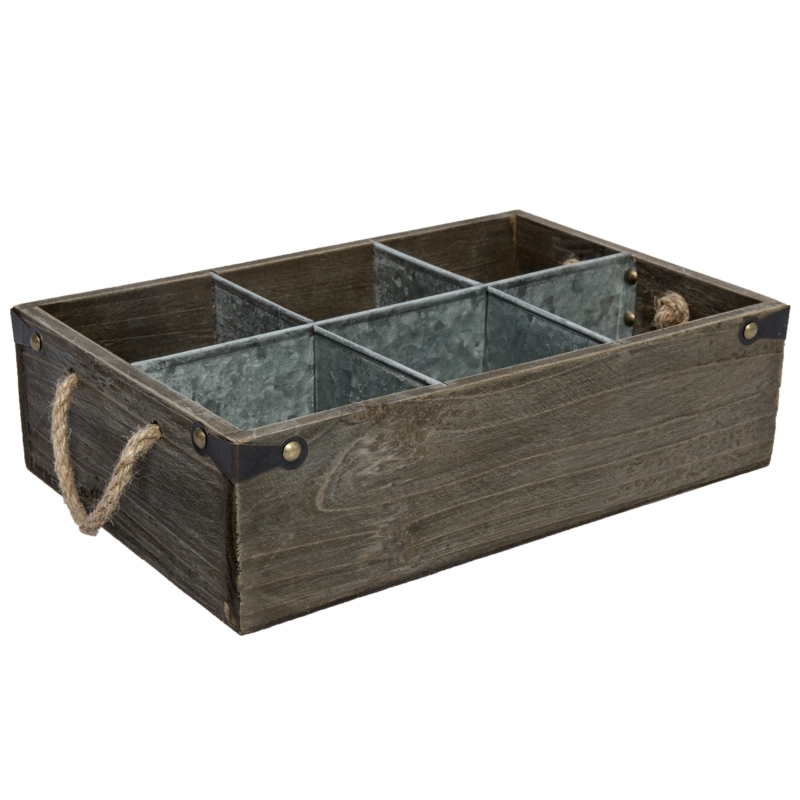 6 Slot Wood Storage Box