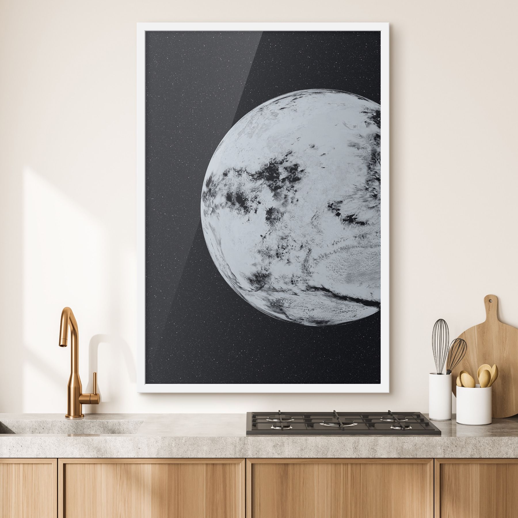 Affiche Plante blanche dans l'espace toil, thme astronomique, Posters espace, ciel et toiles, f36321 : Uwalls