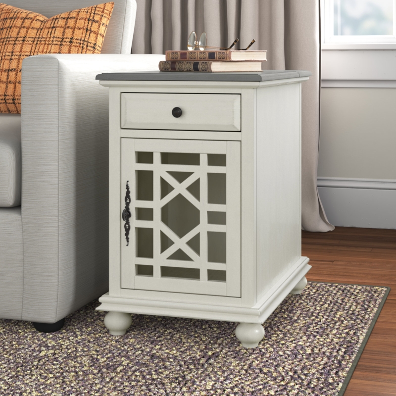 Ahmara End Table with Storage and Built-In Outlets
