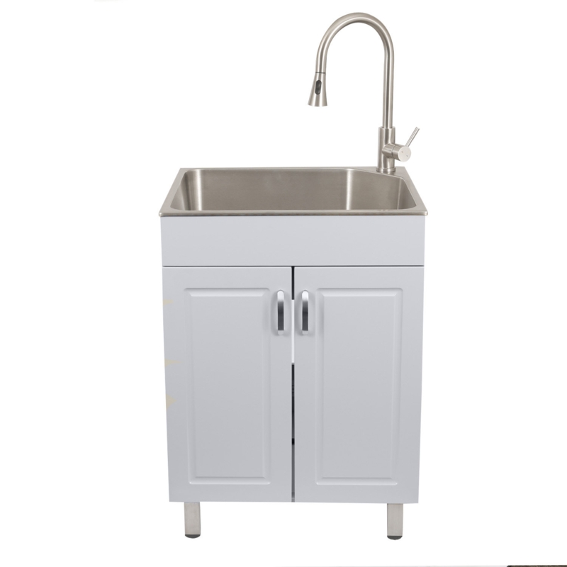 All-In-One 24.1" L x 21.3" W Drop-In Laundry Sink with Faucet