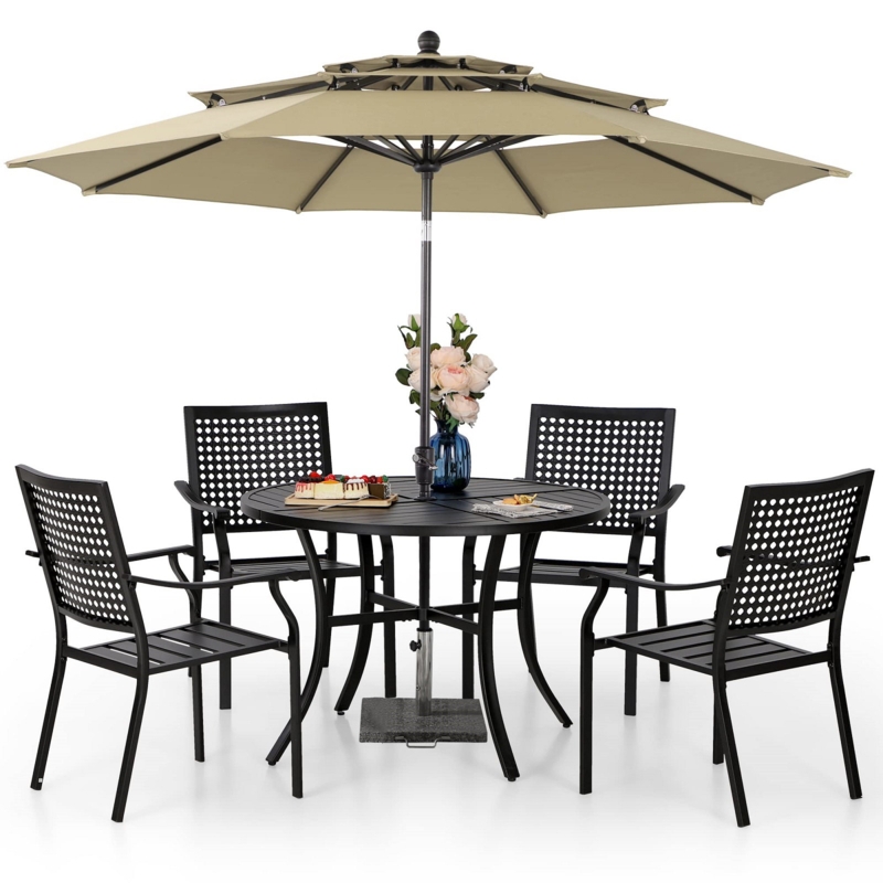 Alyah 4 - Person Round Outdoor Dining Set