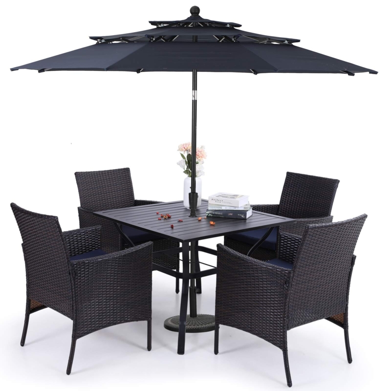 Alyah 4 - Person Square Outdoor Dining Set with Cushions