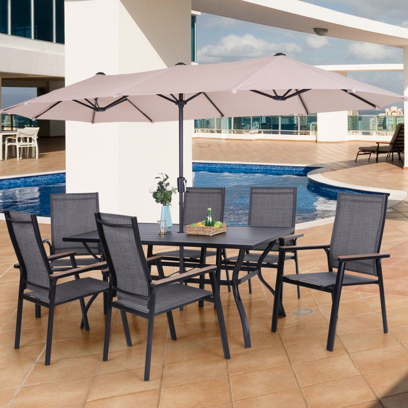 Alyah 6 - Person Rectangular Outdoor Dining Set