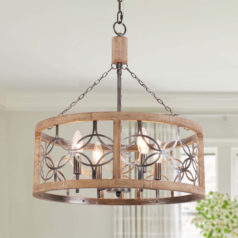 Ambrose 4 - Light Drum Dimmable Chandelier Adjustable Industrial Pendant Ceiling Light