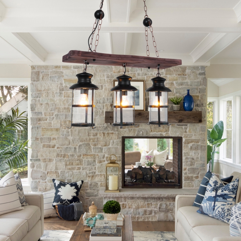 Ameley 3 - Light Lantern Drum Chandelier