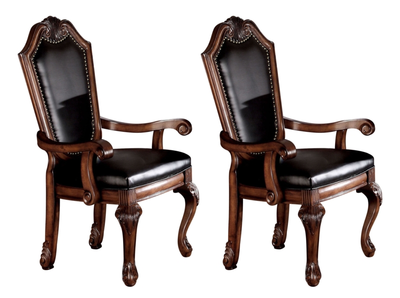 Amoi Arm Chairs with Queen Anne Legs (Set of 2)