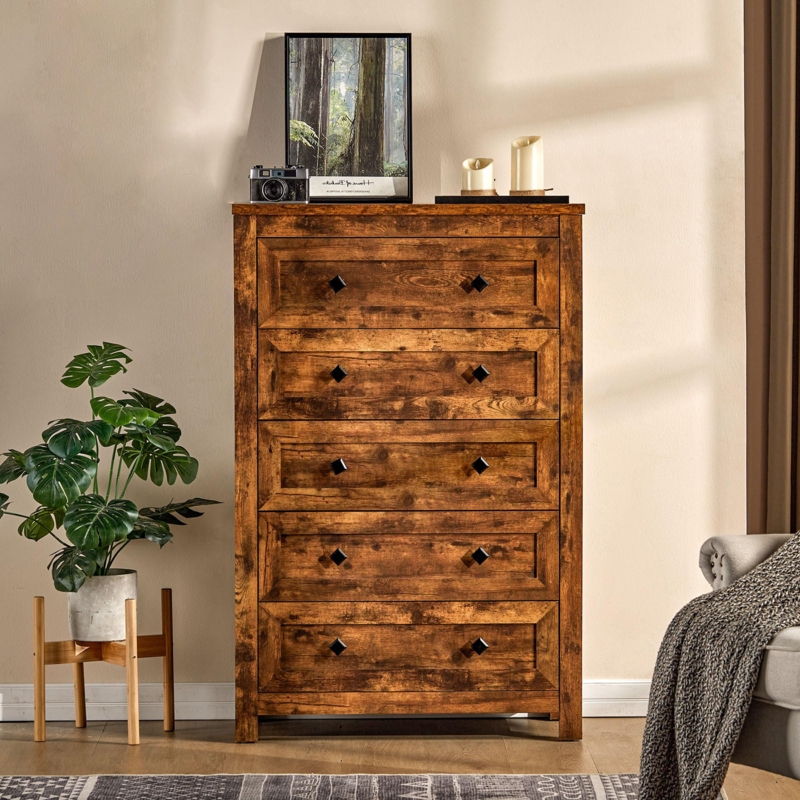 Arlina Unfinished 5 - Drawer Dresser