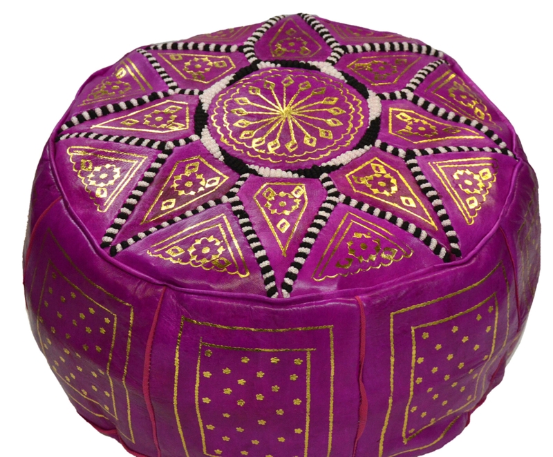 Atkinson Leather Pouf