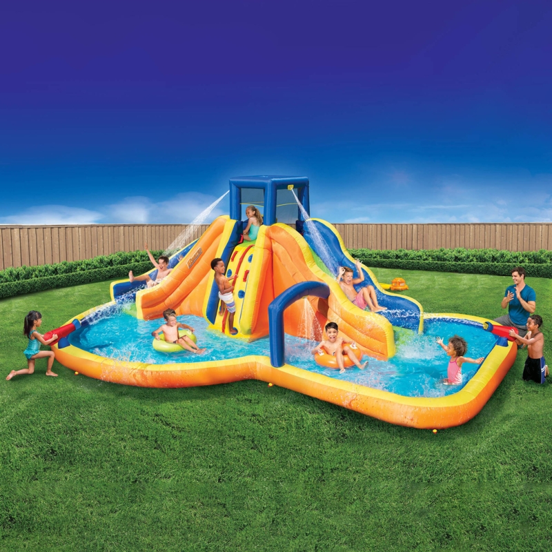 Banzai Rapid Falls Dual Slides Water Park Climbing Rope Lagoon for Ages 5 to 12