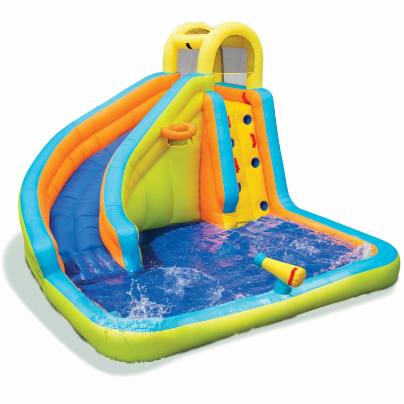 Banzai Splash 'N Blast Kids Outdoor Backyard Inflatable Water Slide Splash Park