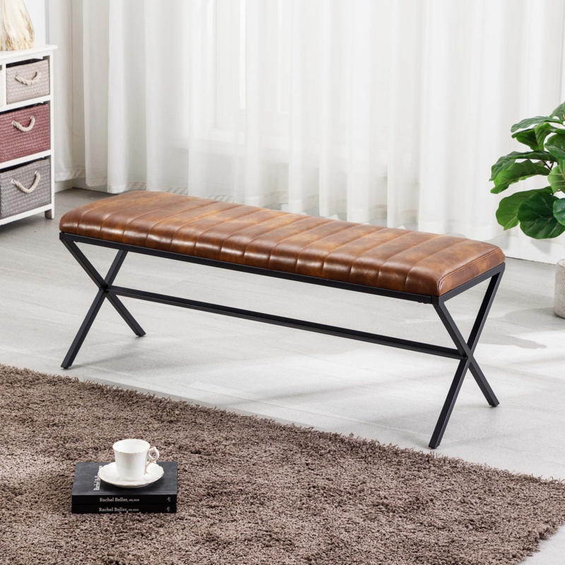 Batrina Faux Leather Upholstered Bench