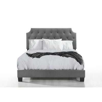 Belle Isle Furniture Regal Gray Twin Upholstered Panel Bed with USB Charging Ports