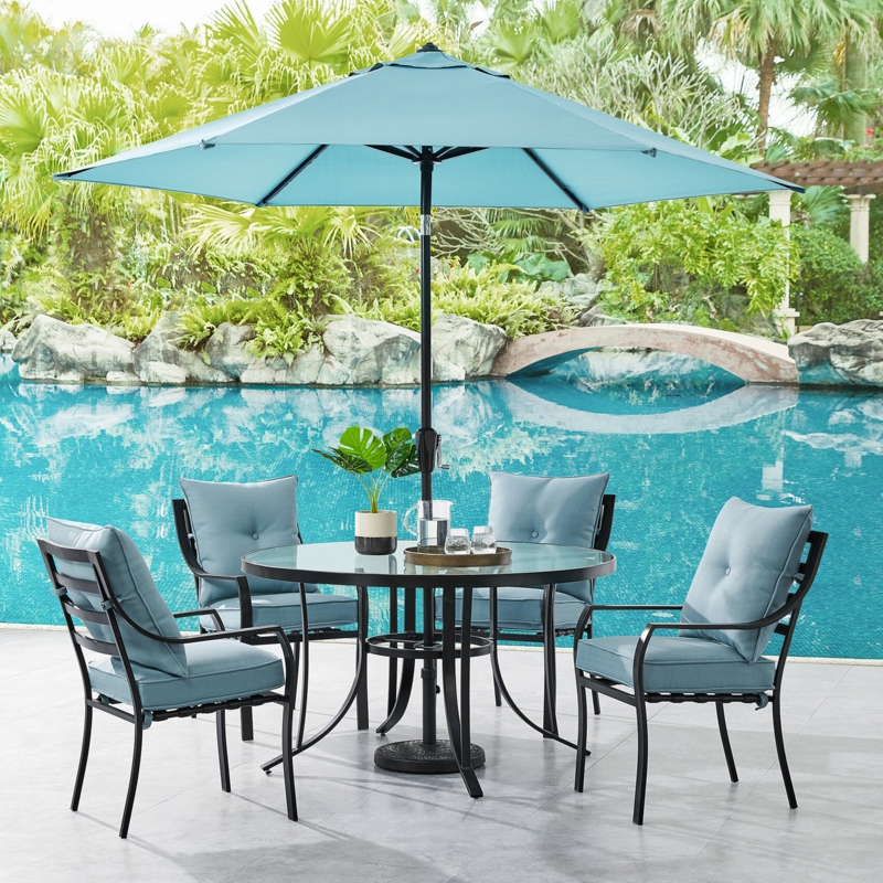 Bozarth 4 - Person Round Outdoor Dining Set with Cushions