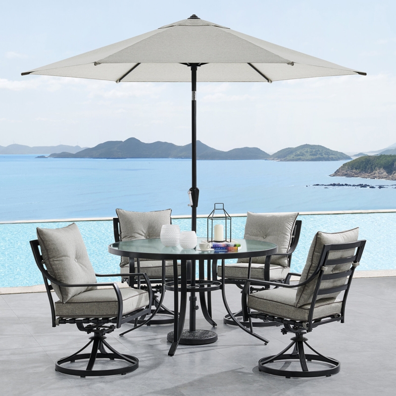 Bozarth 4 - Person Round Outdoor Dining Set with Cushions