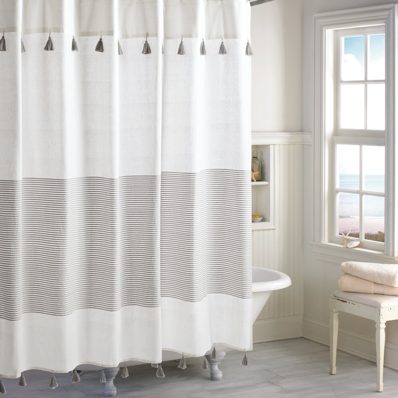 Campanella Cotton Striped Shower Curtain