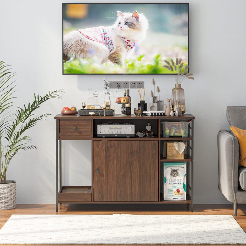 Cat Litter Box Enclosure Furniture With Litter Catcher