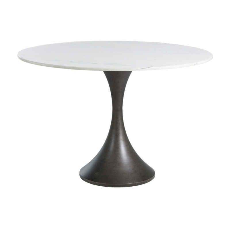 Cortez Round Marble Top Metal Base Dining Table