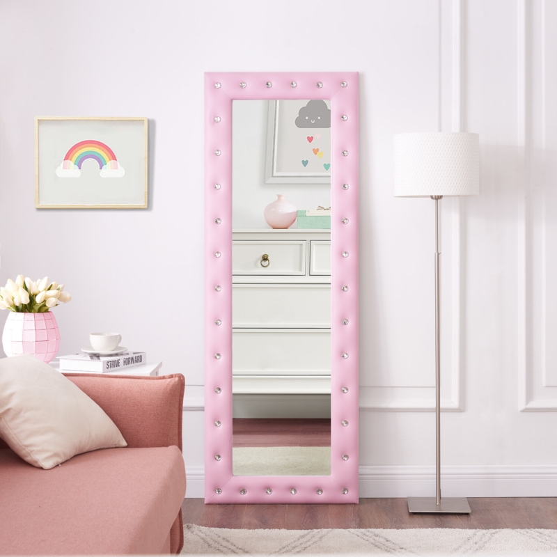 Large Round Wood Mirror