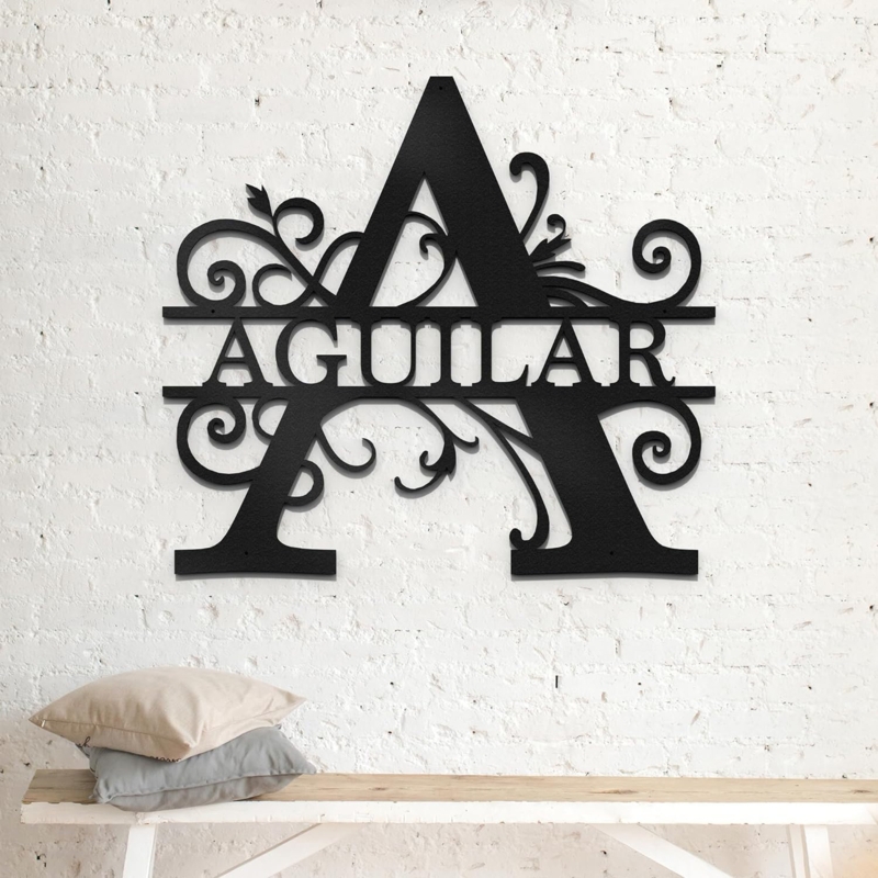 Custom Name Letter Monogram Family Personalize Wedding Gift Cabin Outdoor Metal Signs Wall Decor