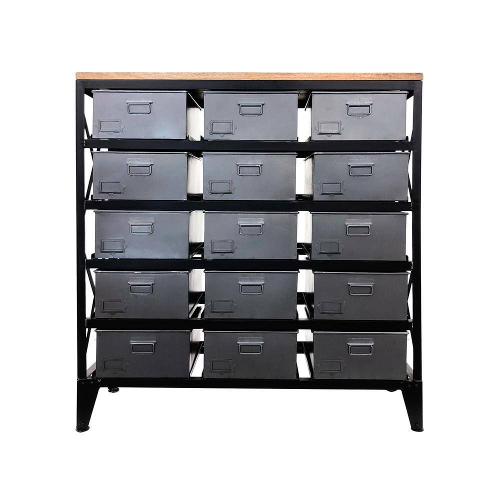 Distressed Metal and Mango Storage Chest
